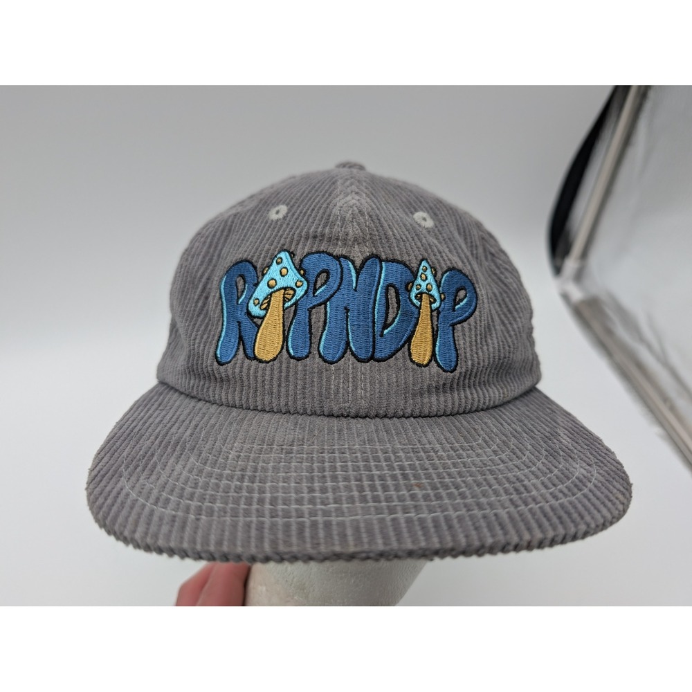 Ripndip Toadstool Corduroy Hat Grey Mushroom Embroidered Adjustable Cap